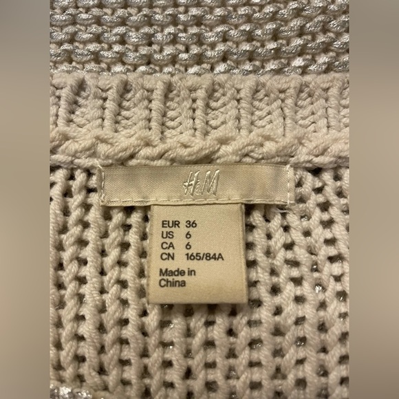 H&M Metalic oversized crew neck sweater Size 6 - Picture 8 of 10